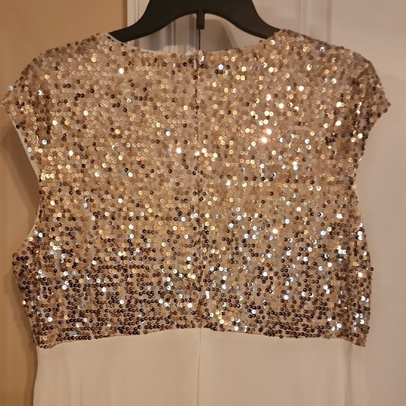 NWT Elegant White & Gold Sequin Dress – Formal / Cocktail - Picture 4 of 5